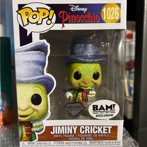 EXCLUSIVE FUNKO POP BAM GLITTER JIMINEY CRICKET. TRENDING PRICE SHOWN